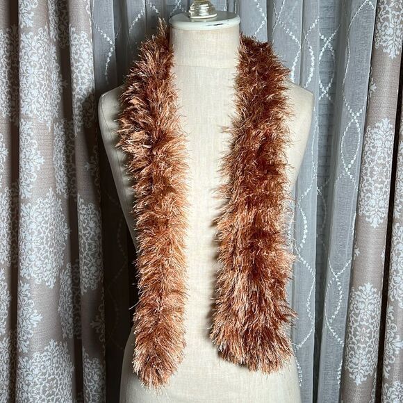 EUC Hand Knit Eyelash Yarn Scarf - Picture 1 of 3